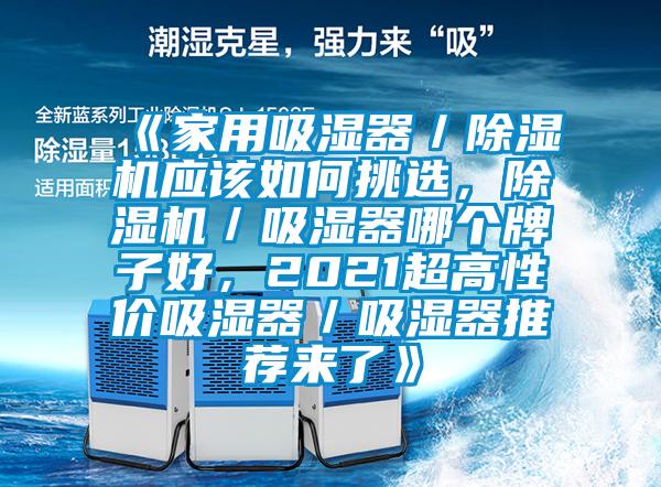 《家用吸濕器／除濕機應(yīng)該如何挑選，除濕機／吸濕器哪個牌子好，2021超高性價吸濕器／吸濕器推薦來了》
