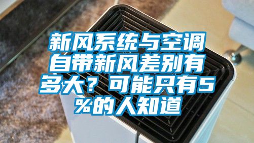 新風系統與空調自帶新風差別有多大？可能只有5%的人知道